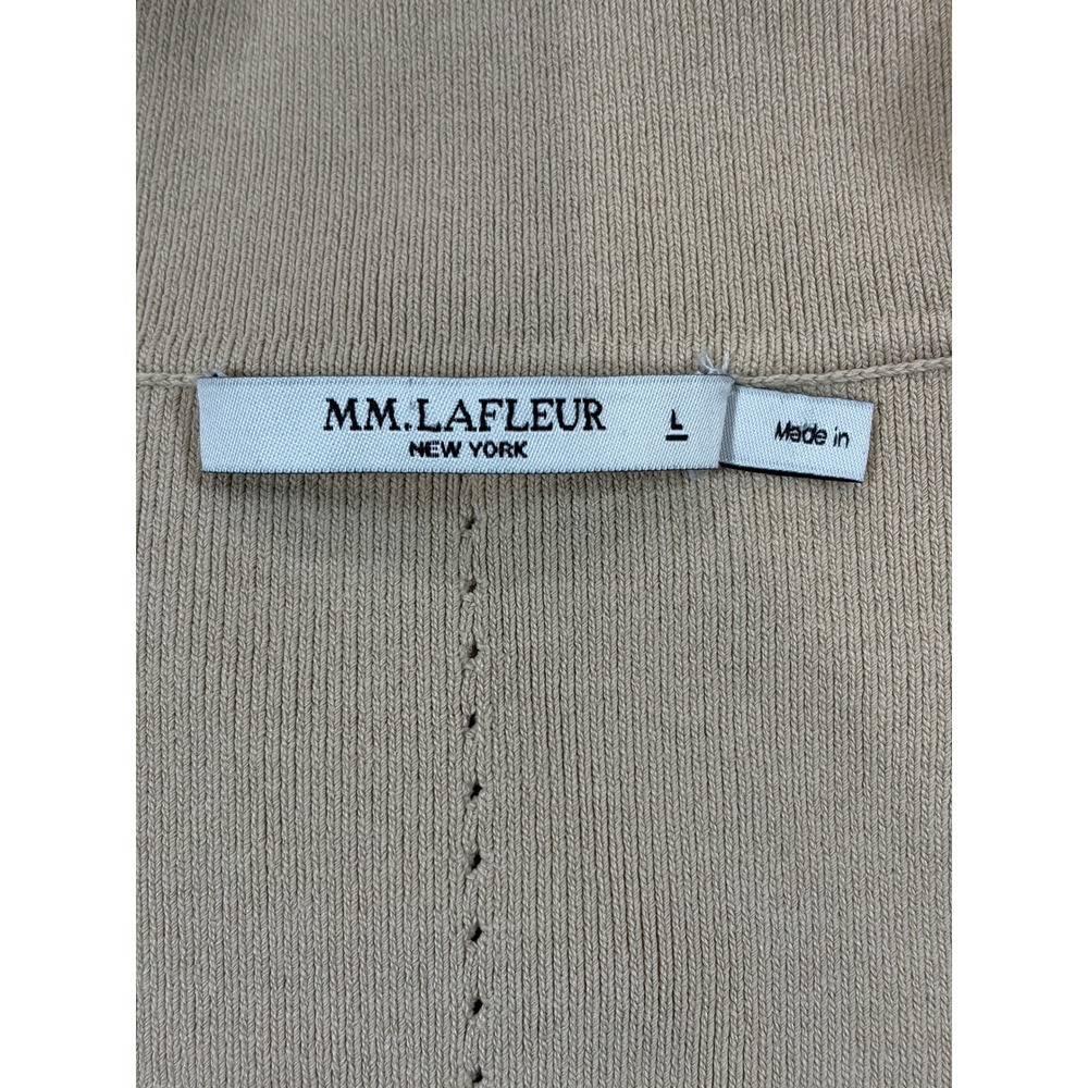 MM.LaFleur Merritt Jardigan Sand Beige Ribbed Knit Open Front Blazer Jacket L - Picture 4 of 13